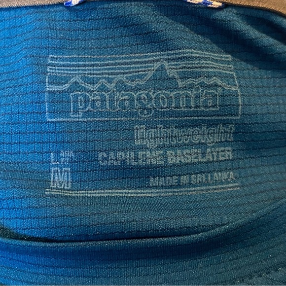 PATAGONIA Women Blue Striped Capilene Baselayer Long Sleeve Shirt Size Medium - Picture 6 of 7